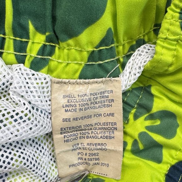 Canyon Creek Mens Sz Large Hawaiian Floral Swim Trunks Green Quick-Dry Pockets - Picture 7 of 12